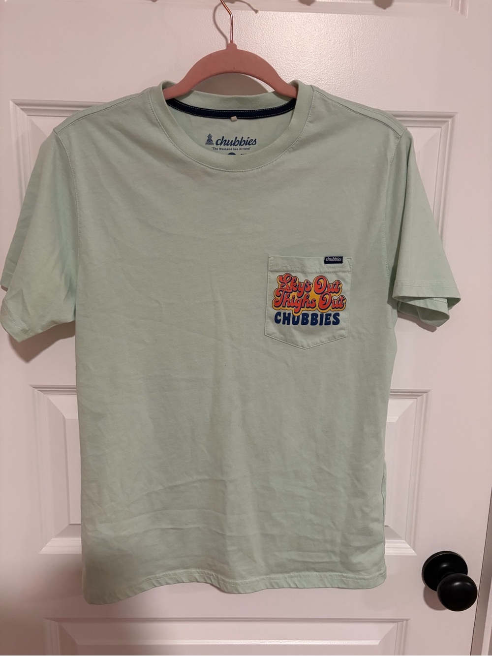 chubbies Mint Short Sleeve Pocket Tee with Colorful Pocket Graphic